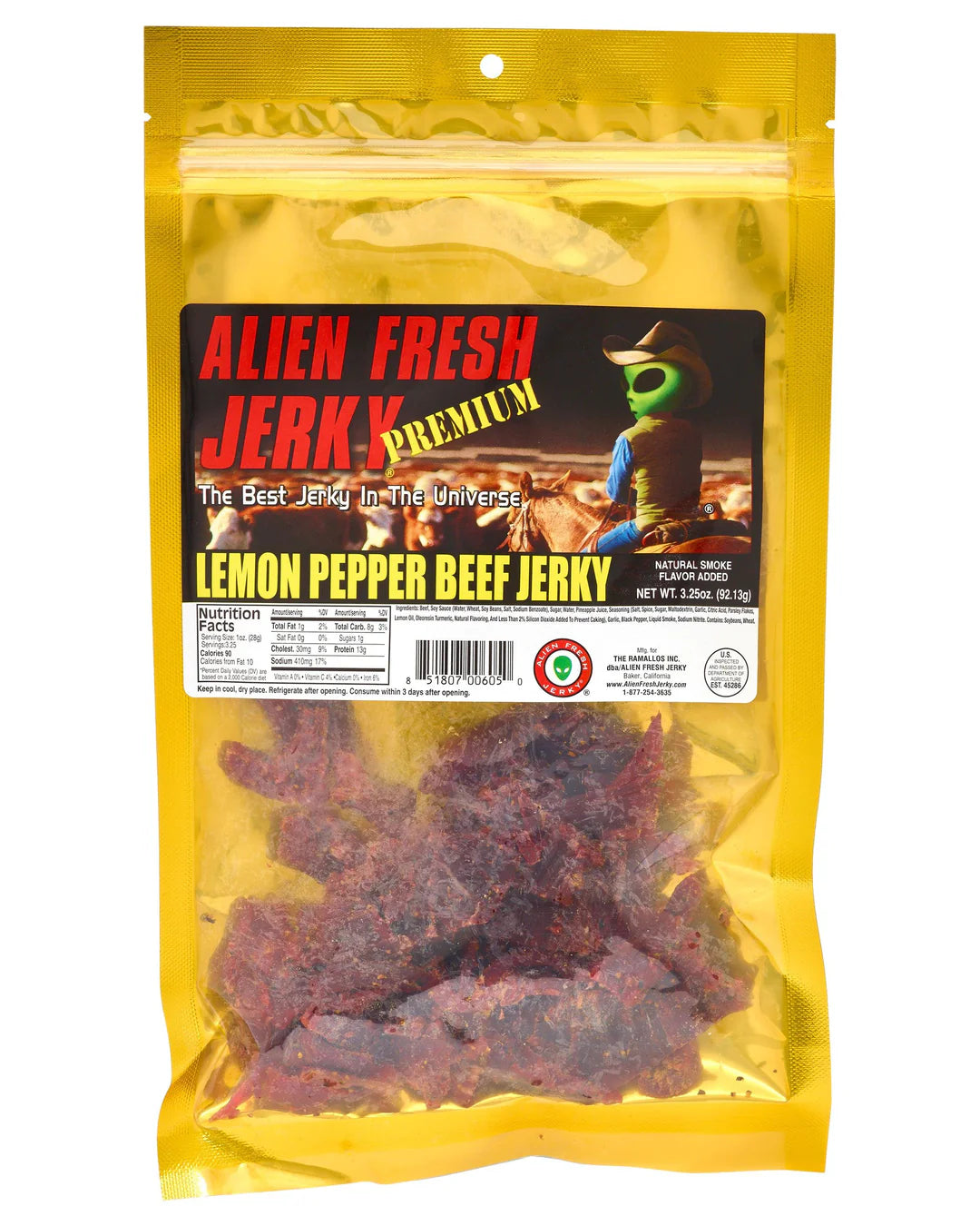 Alien Jerky Lemon Pepper Beef 3.25oz