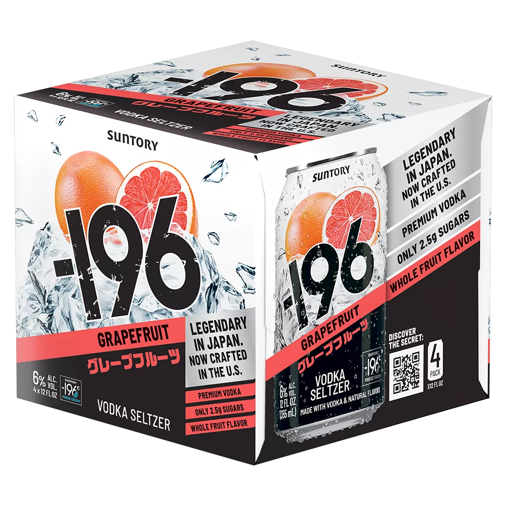 -196 Seltzer Grapefruit 4 Pack 12oz